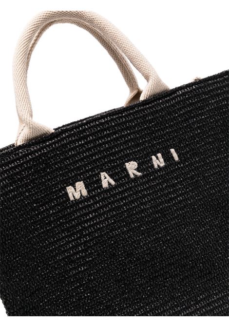 small rafia tote bag woman black MARNI | SHMP0077U0 P3860Z1Q44